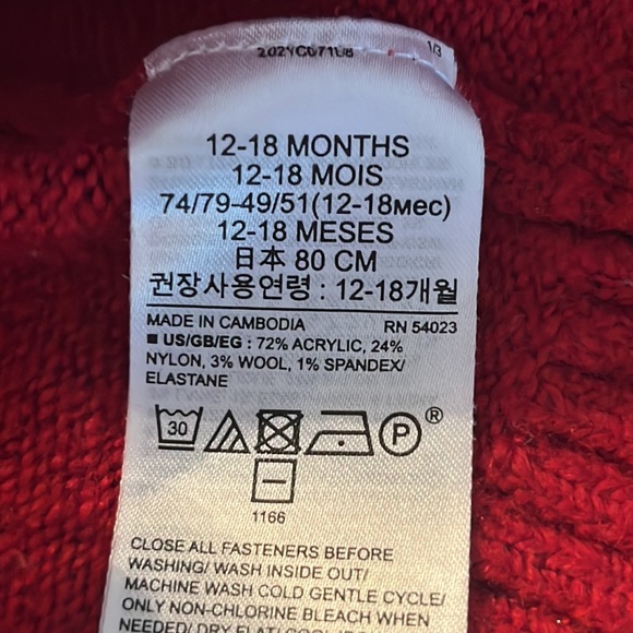 Baby Gap Red Sweater 12-18M - Picture 5 of 5